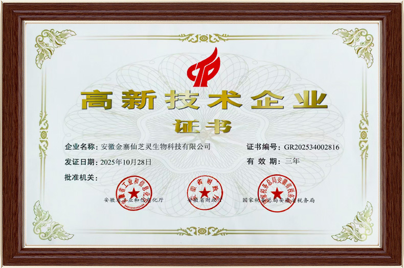 高新技术企业证书